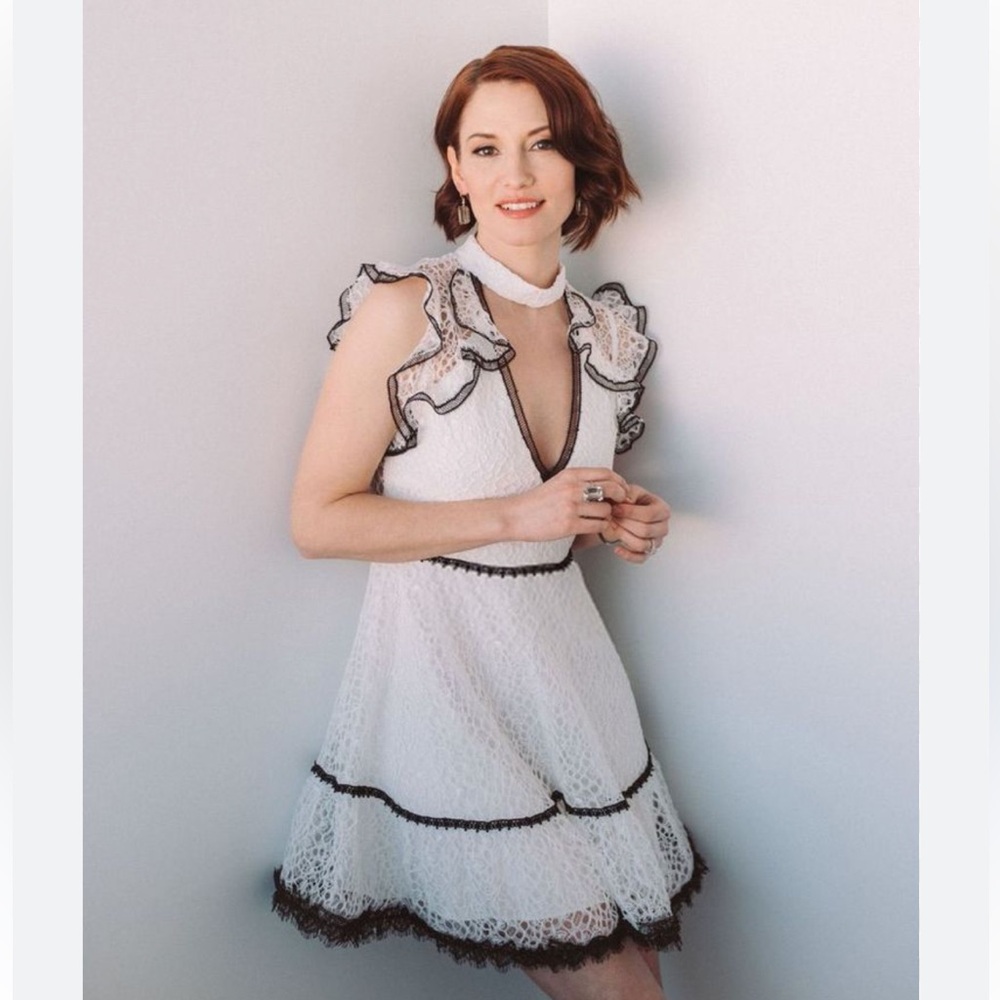 Alexis lily lace choker dress white black small - Picture 2 of 8